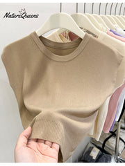 Women's Casual Slim Fit Round Neck Sleeveless Top