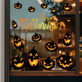 2Pcs Halloween Spooky Pumpkin Static Window Stickers Party Supplies