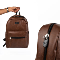 PREMIUM LEATHER BACKPACK + Anti Theft Keyless Lock