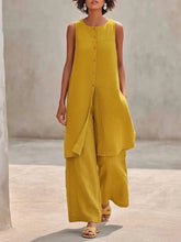 Women's Simple And Comfortable Cotton-linen Sleeveless Set