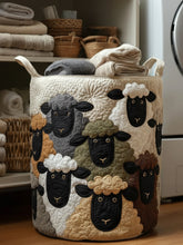 Sheep Haven Quilted Laundry Basket