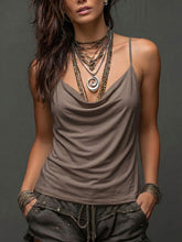 Women's Strappy Draped-neck Vest