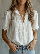 Women's Paneled Lightweight Short-sleeve Top — An Elegant Blouse