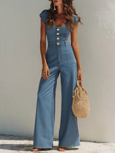 Women's French-style Holiday Denim Jumpsuit