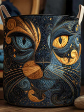 Galaxy Cat Quilted Laundry Basket