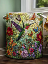Hummingbird Bliss Quilted Laundry Basket