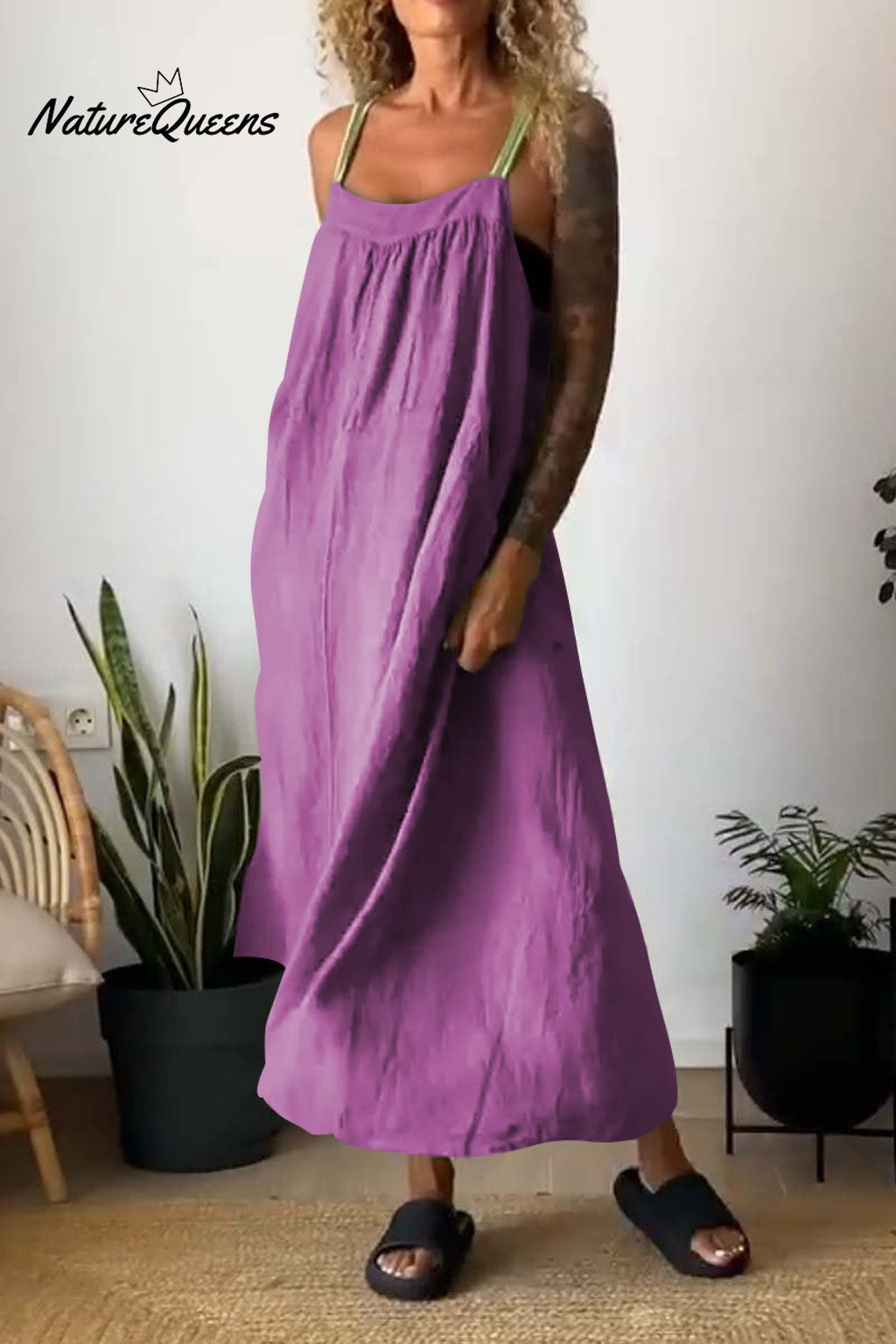 Casual loose suspender dress