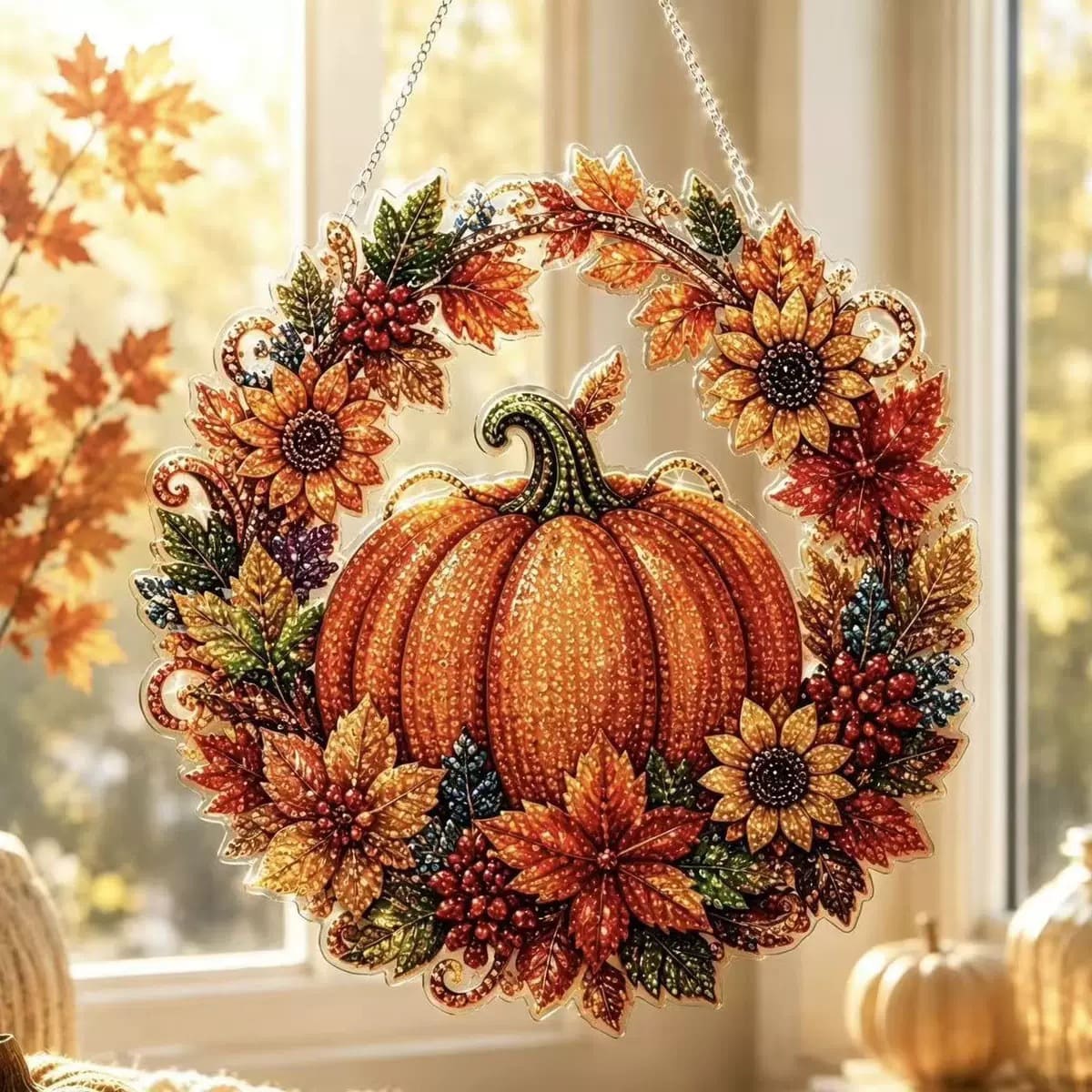 Halloween Pumpkin Diamond kit DIY Portable Pendant