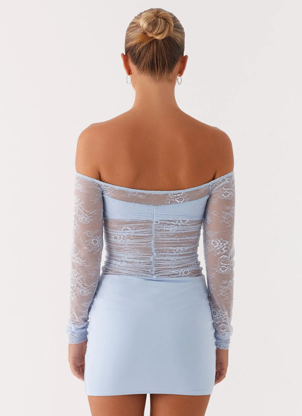 Collide Lace Mini Dress - Blue