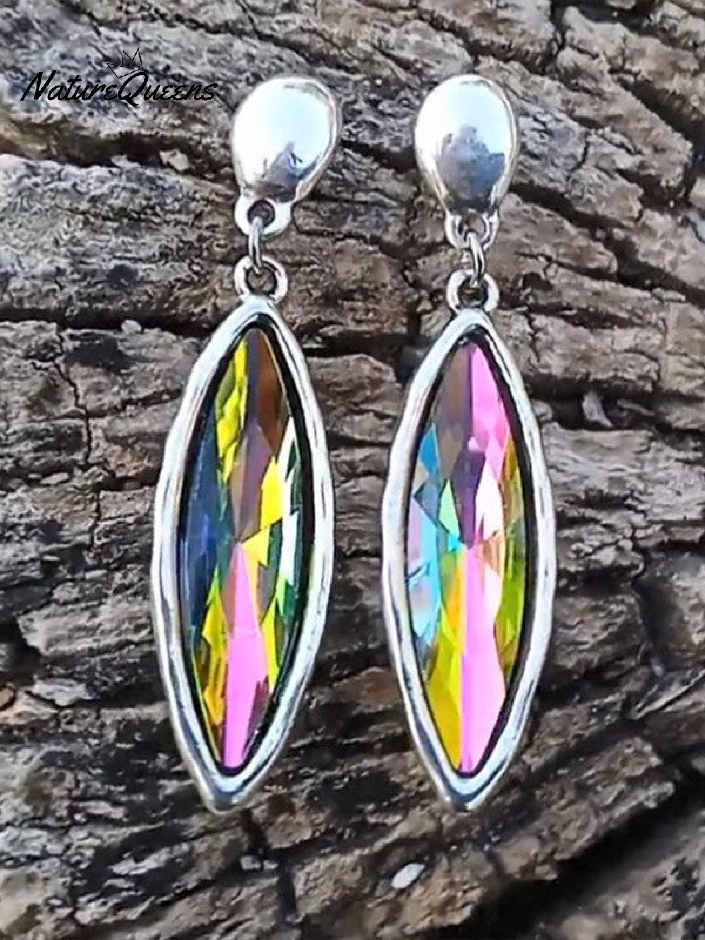 Vintage Horse Eyes Colorful Stone Earrings