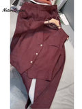 Women's Cotton And Linen Casual Vest and Pants Set