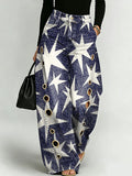 Explosive Star Decorative Pattern Women's Casual Cotton Denim Pants