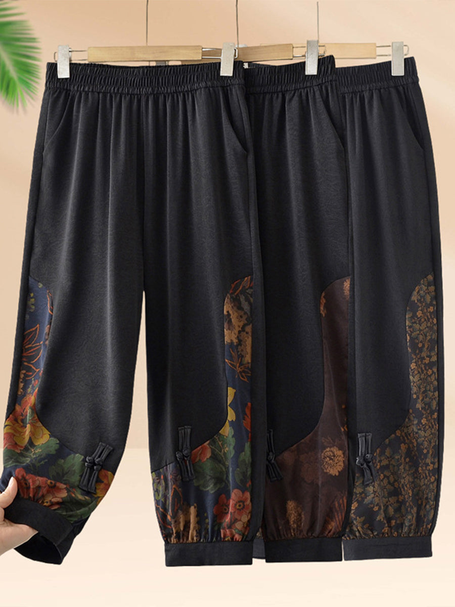 Casual Spliced print Harem Pants