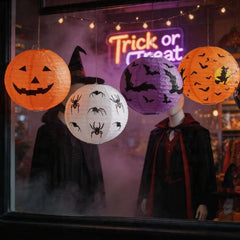 2026 Halloween Pumpkin Paper Lantern Decorations Party Setup(26*26*0.3CM)