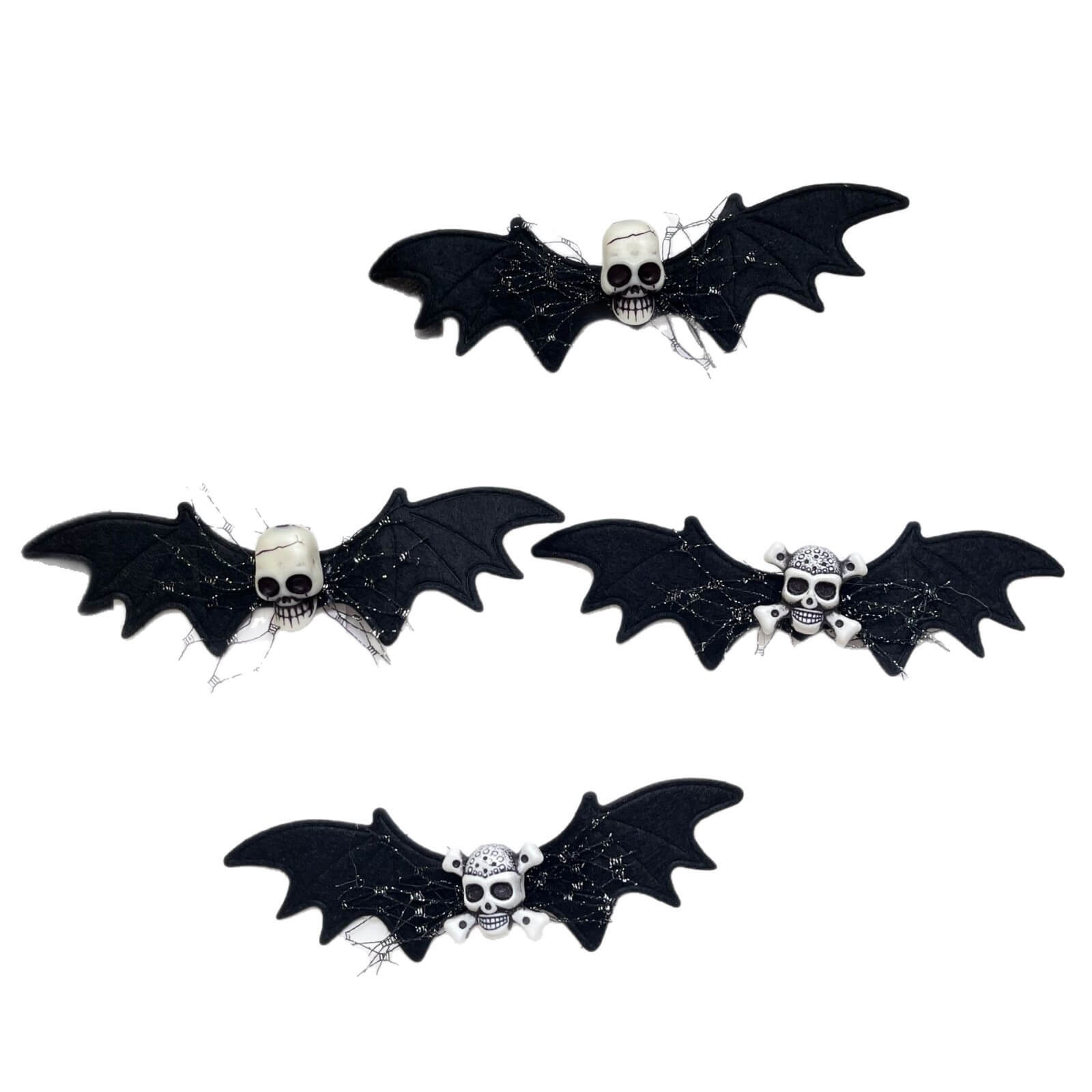 2pcs Halloween Skull Bat Hairpin