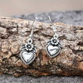 Retro Heart-shaped Flower Earrings