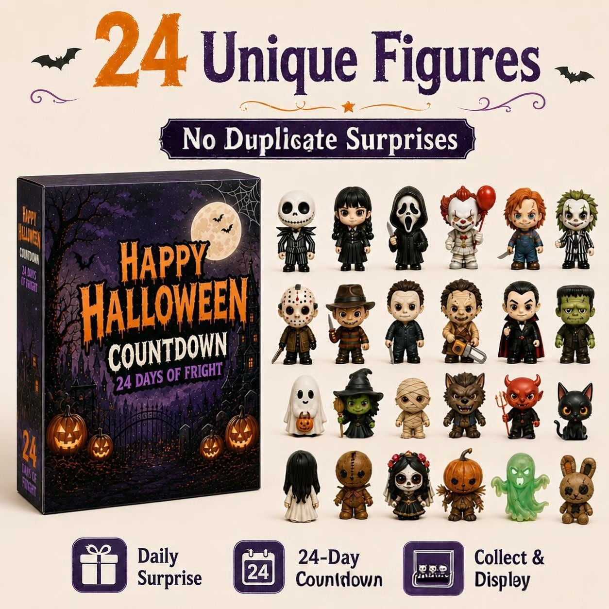 2026 Halloween 24Days Little Reaper Advent Calendar(26 * 18 * 3CM)