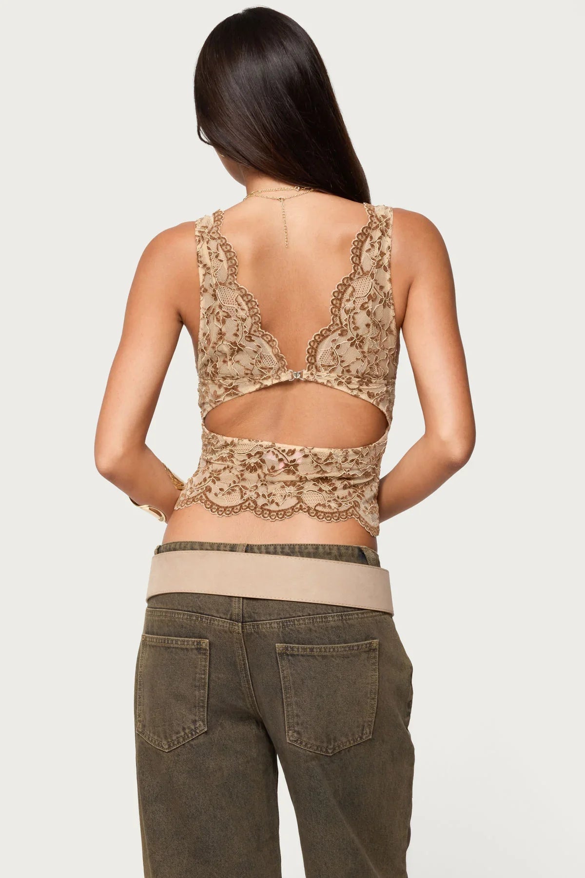 Araura Velvet Floral Sheer Top