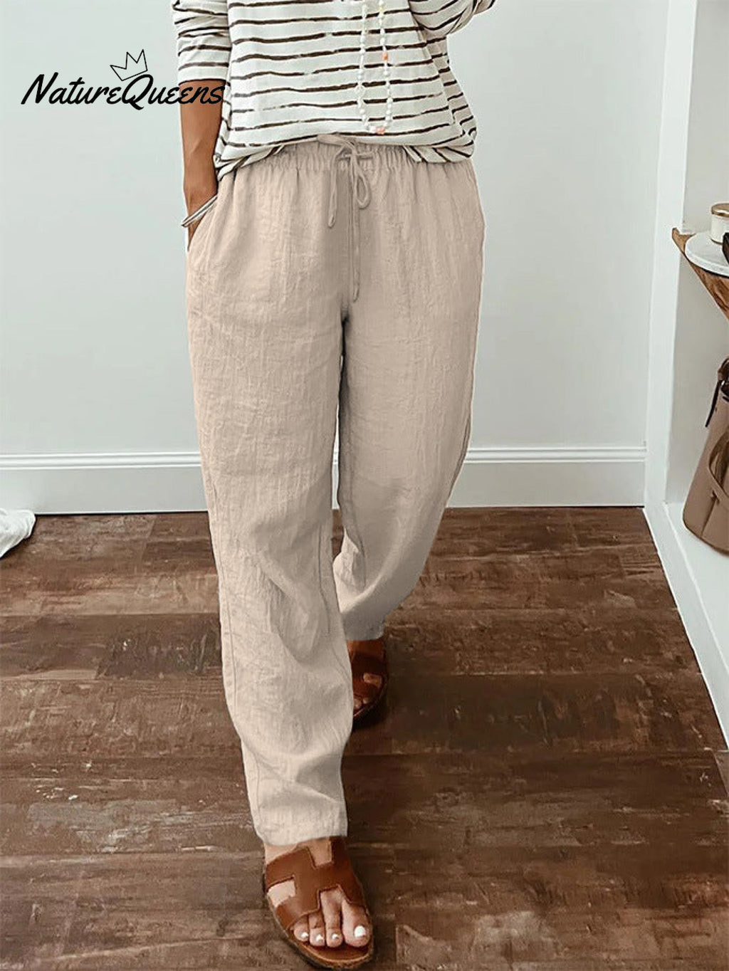Women'sCotton And Linen Casual Pants
