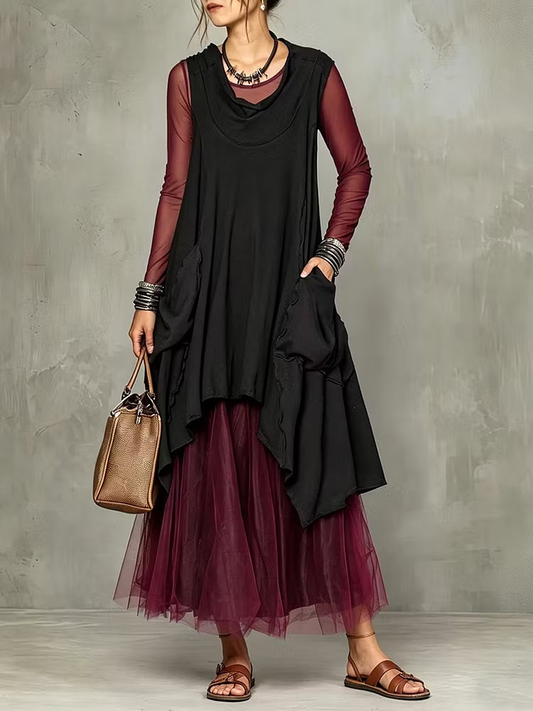 Stylish, Flowy Mesh Dress