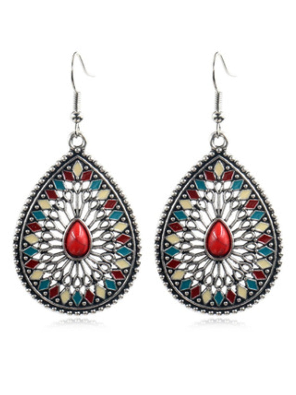 Fashion Round Cutout Flower Earrings