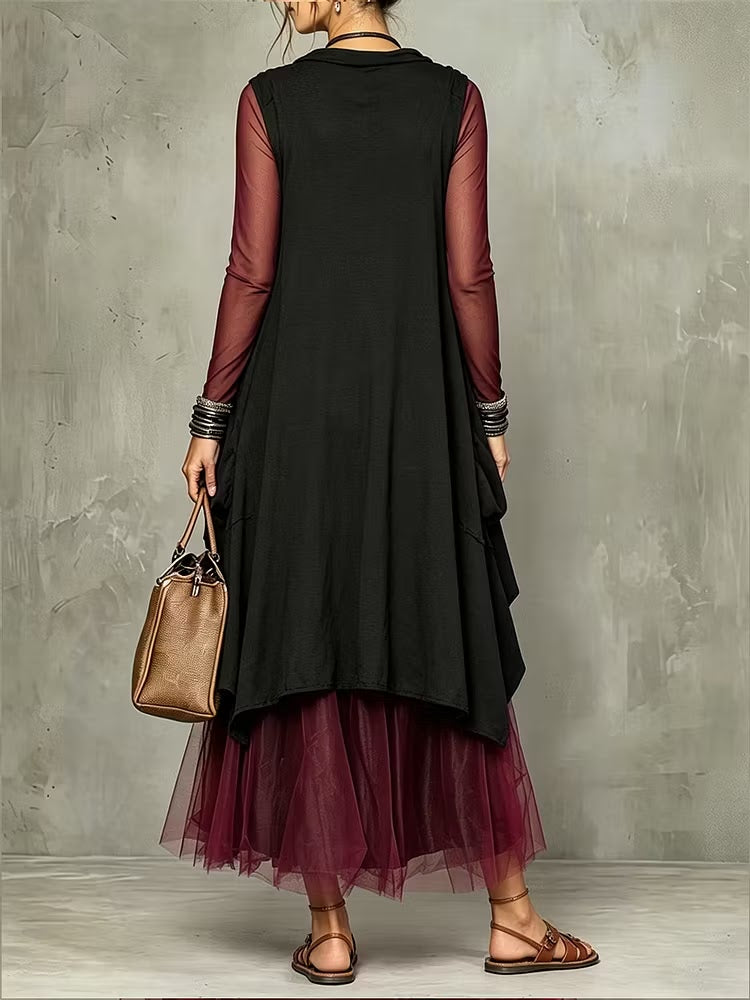 Stylish, Flowy Mesh Dress