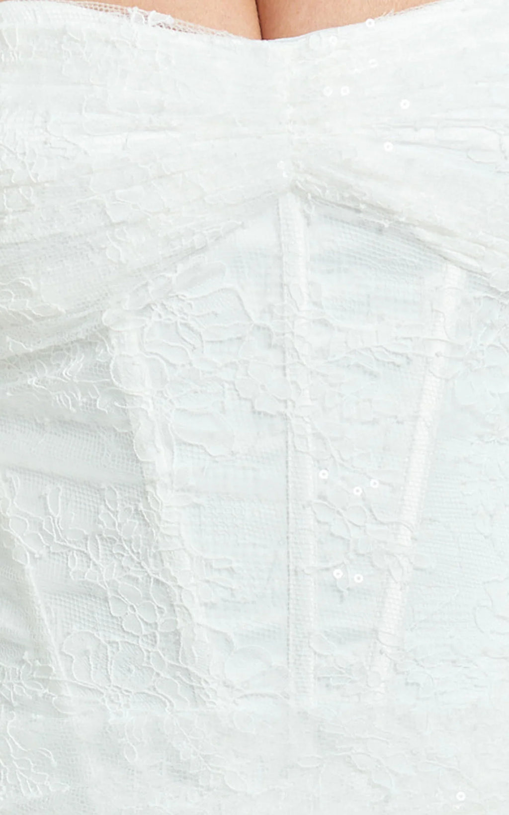 Hazel Mini Dress - Strapless Corset Sequin Dress in Ivory