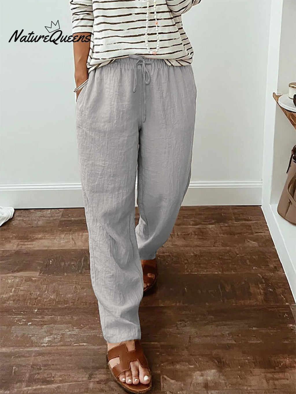 Women'sCotton And Linen Casual Pants