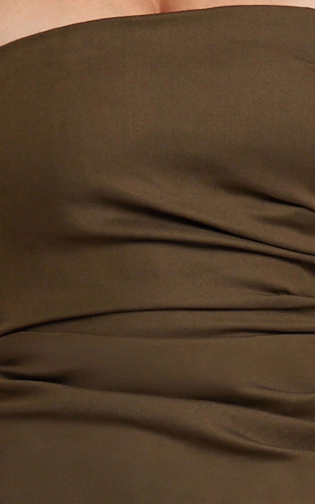 Jamie Maxi Dress - Strapless Ruched Fitted Column Dress in Chocolate