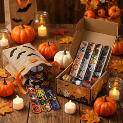 12 Pcs Halloween Series PVC Tin Slap Ring