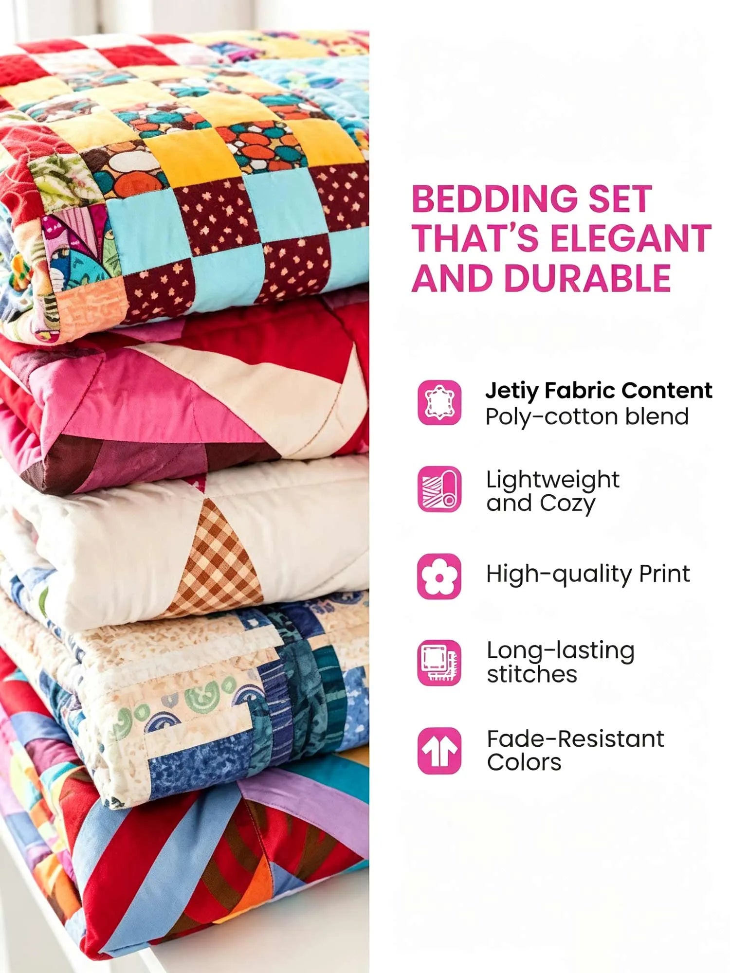 Blue Vintage French Bulldog Pair Floral 3‐Piece Quilted Bedding Set