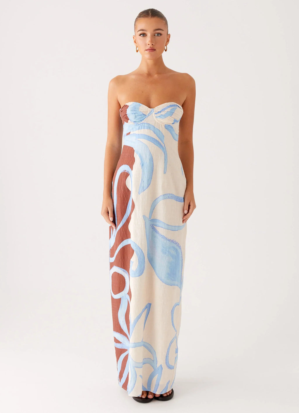 Raiden Maxi Dress - Bloom Wave Print