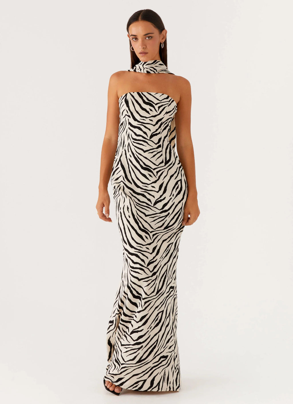 Jigsaw Strapless Maxi Dress - Zebra
