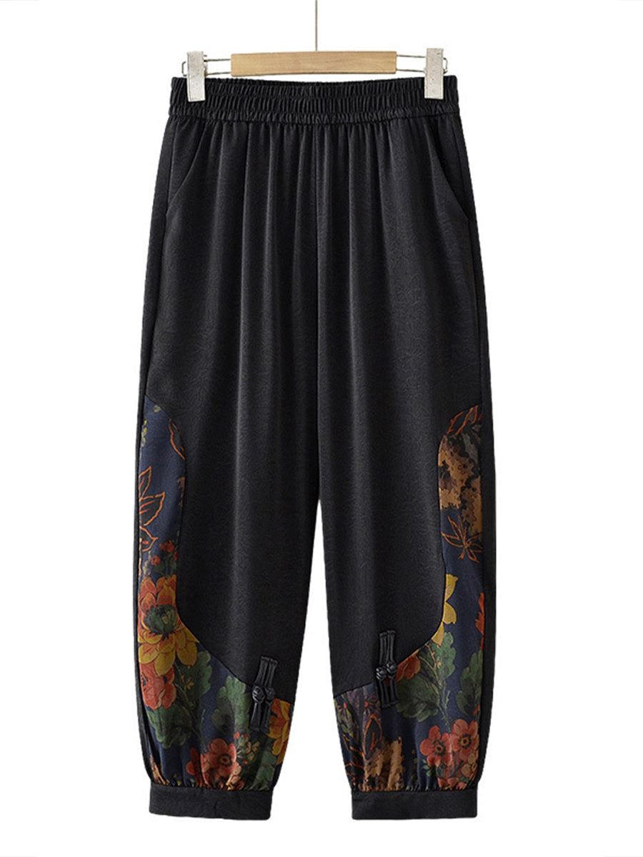 Casual Spliced print Harem Pants