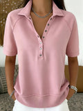 Casual And Cozy Short-sleeved Cotton Sweatshirt