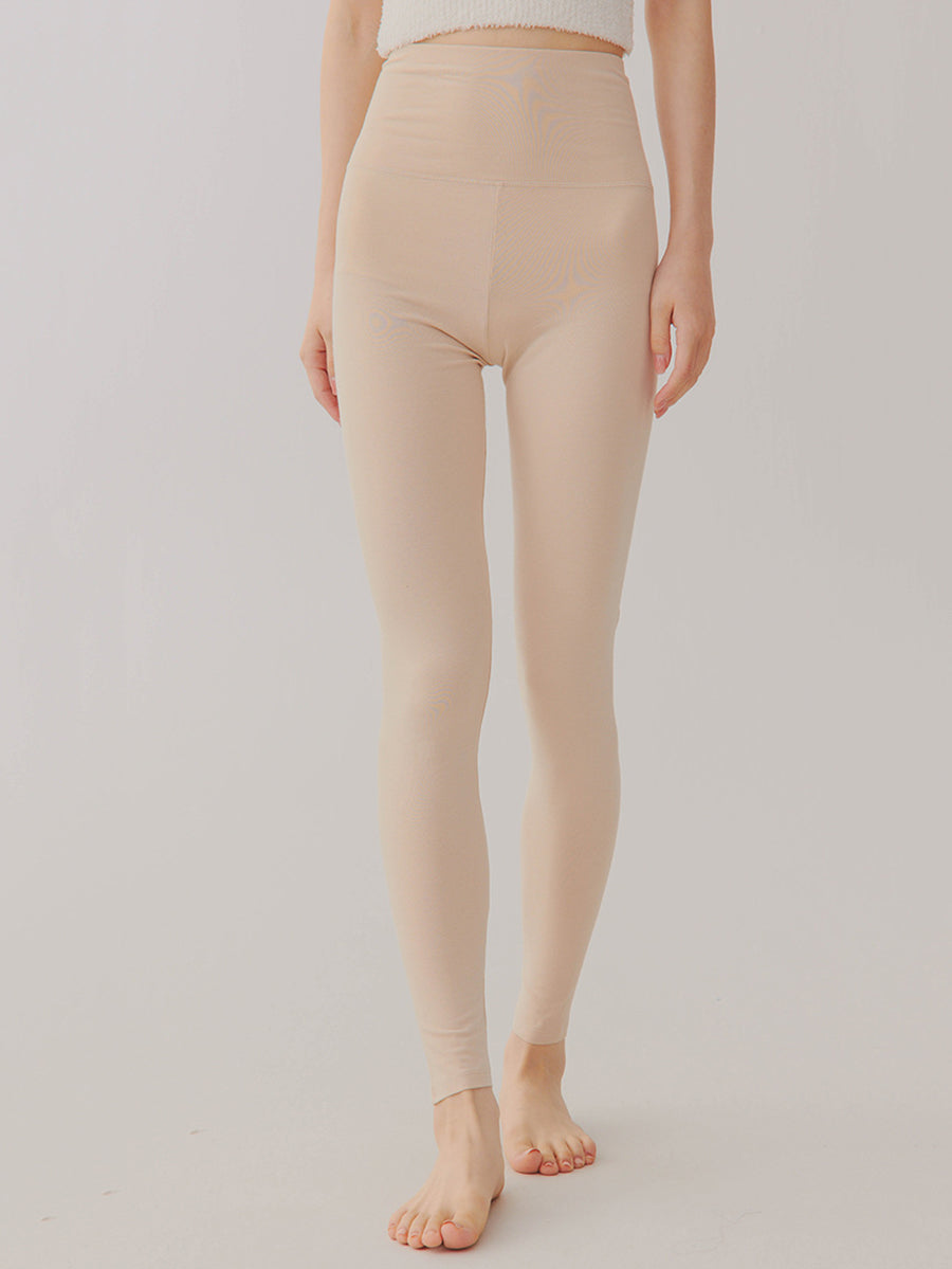Women Winter Warm Pure Color High-Waist Leggings