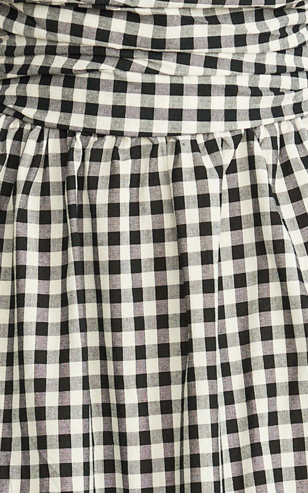 Polly Midi Dress - Strapless Ruched Dress in Black Check
