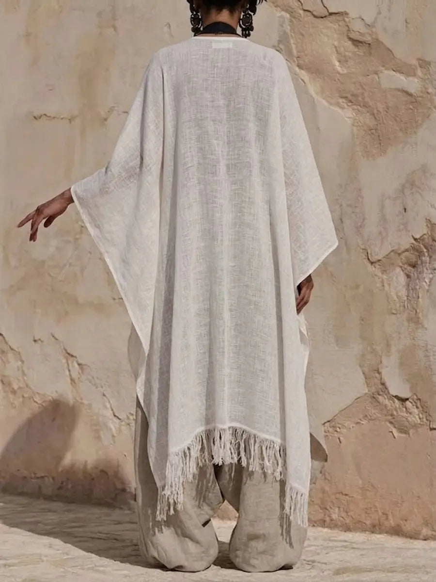Women's Minimalist Irregular Cut Cotton And Linen Set
