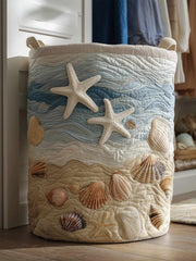 Beach Joy Quilted Laundry Basket