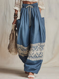 Women's Retro Ethnic Pattern Art Casual Stylish Cotton Linen Pants