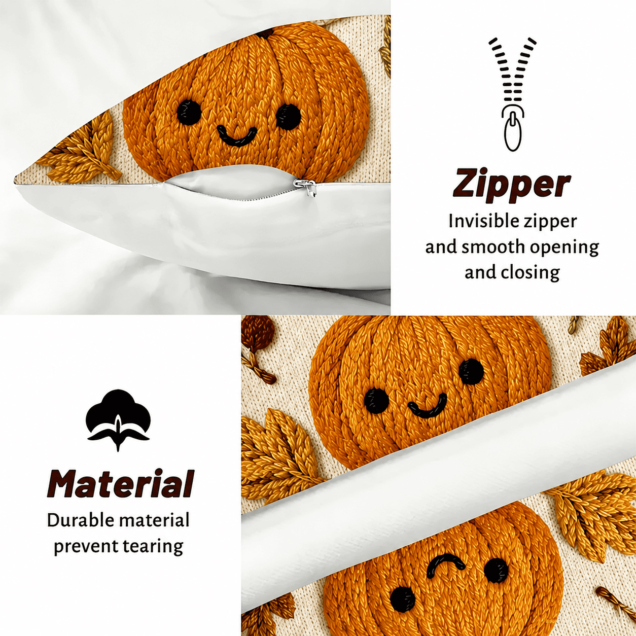 2026 Halloween Autumn Sofa Pumpkin Pillowcase And Cushion Cover(45 * 45CM)