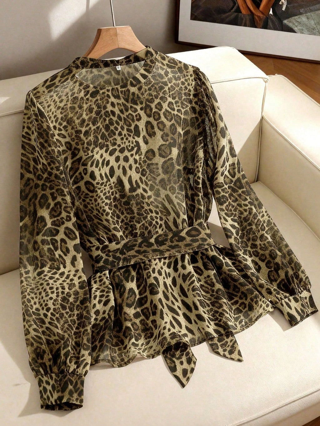 Stylish Leopard Print Chiffon Shirt