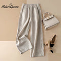 Summer thin cotton linen wide-leg pants