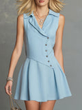 Women's Solid-color Elegant & Casual Sleeveless A-line Dress