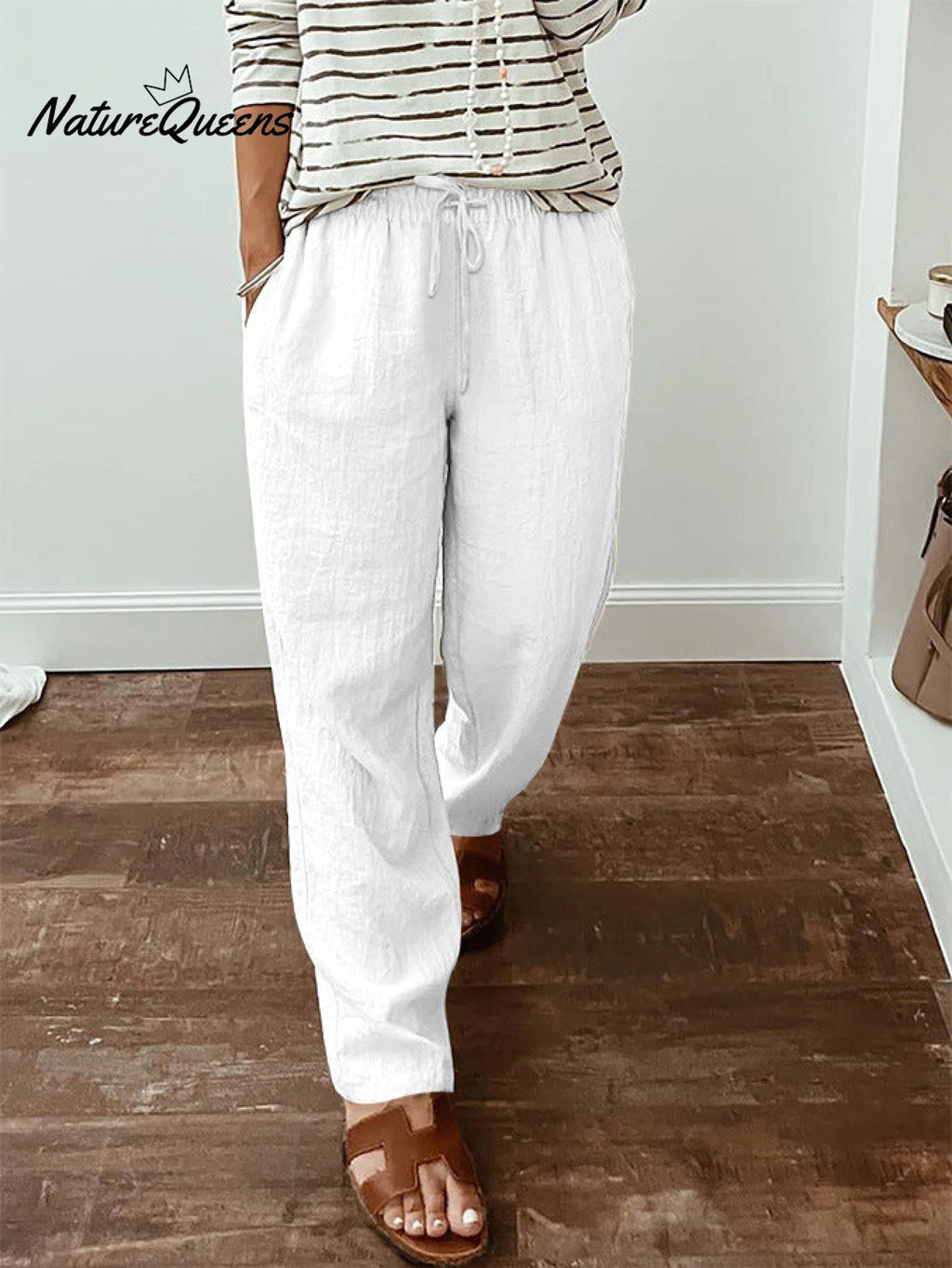 Women'sCotton And Linen Casual Pants