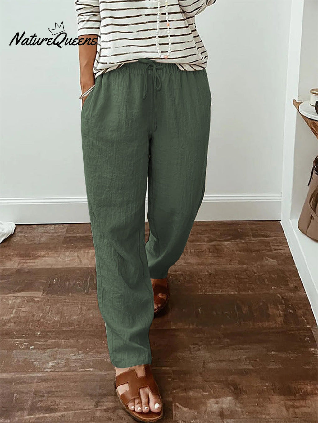 Women'sCotton And Linen Casual Pants