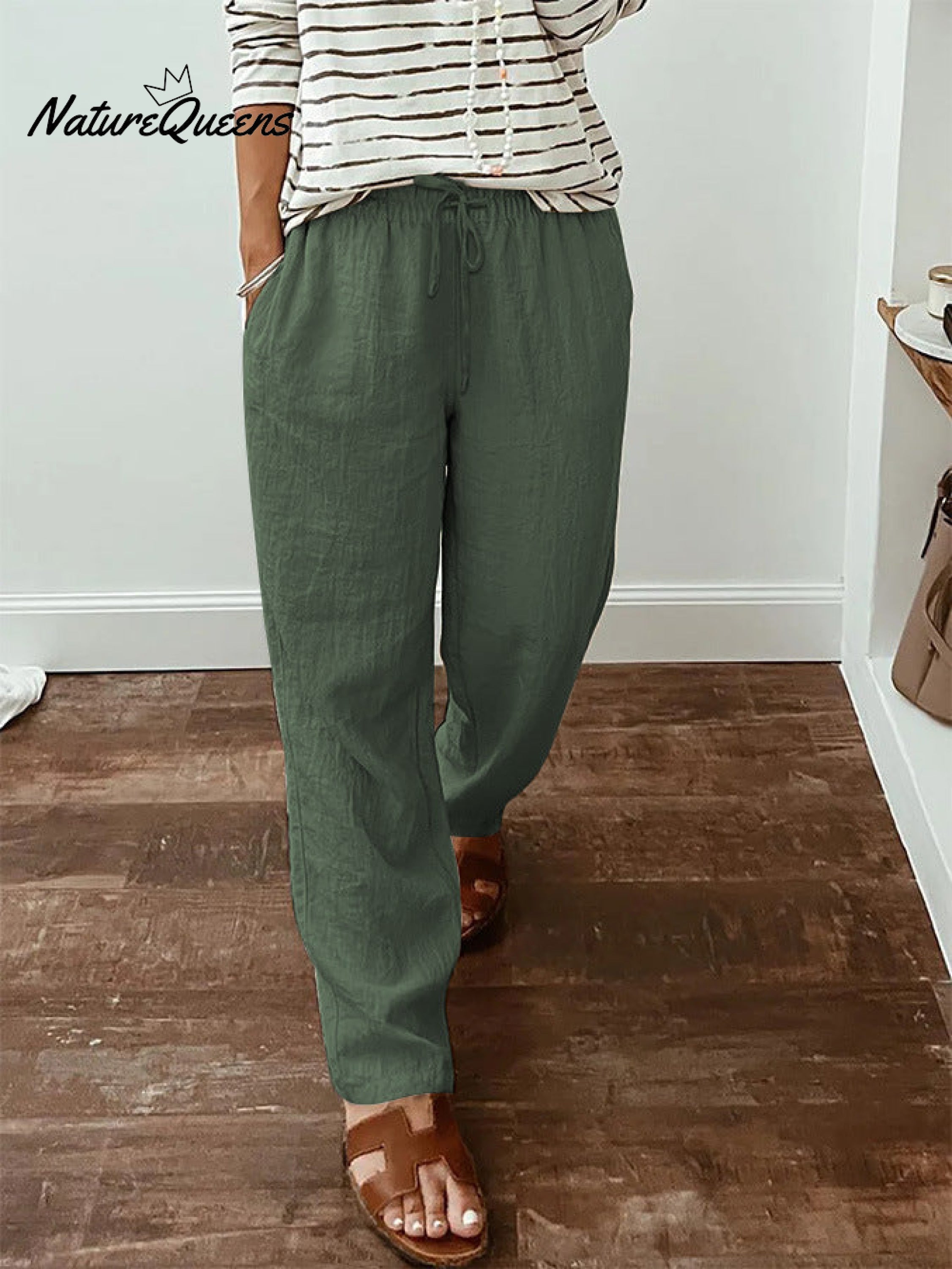 Women'sCotton And Linen Casual Pants