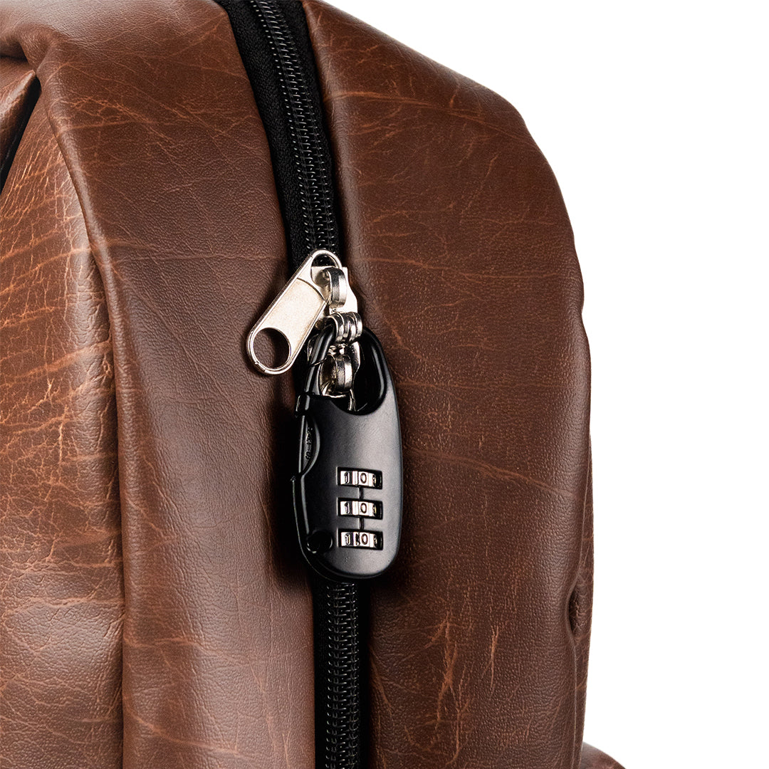 PREMIUM LEATHER BACKPACK + Anti Theft Keyless Lock