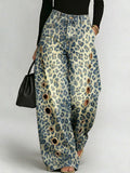 Women's Leopard Print Casual Fashion Cutout Jeans