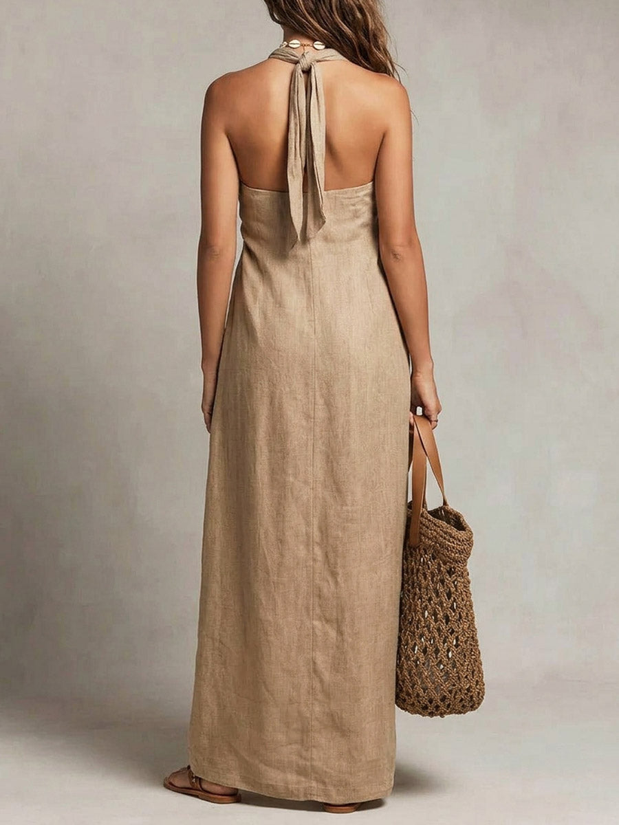 Women's Strap Sleeveless Art Casual Stylish Comfortable Cotton Linen Dress